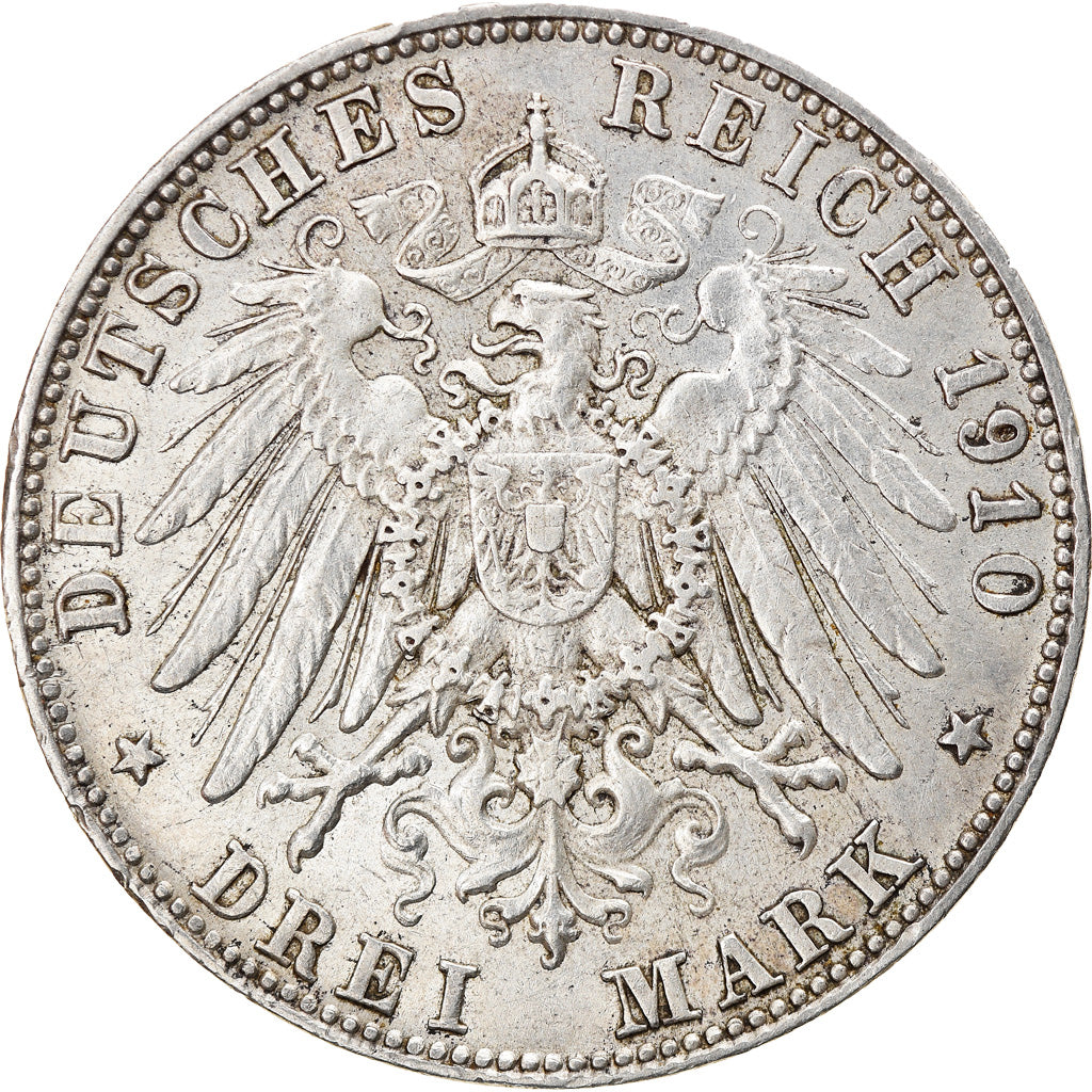 Moneta, Stati tedeschi, BAVARIA, Otto, 3 Mark, 1910, Munich, BB, Argento, KM:996