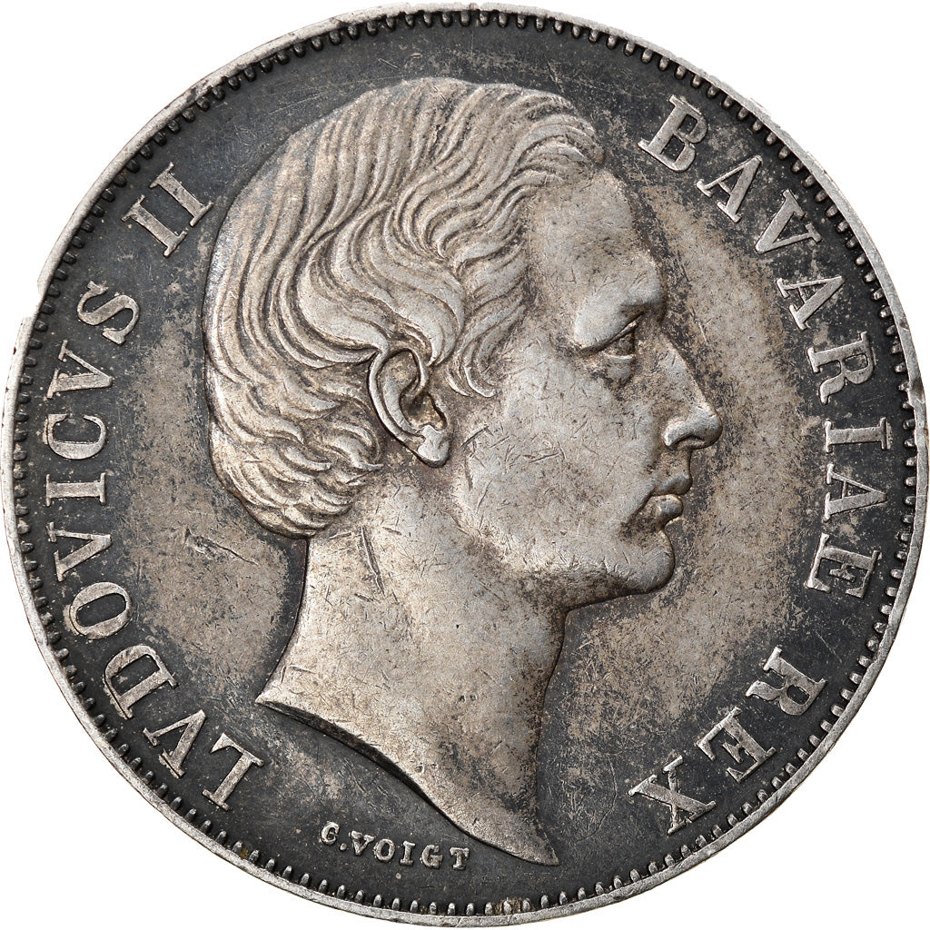 Coin, German States, BAVARIA, Ludwig II, Thaler, 1865, AU(50-53), Silver, KM:877