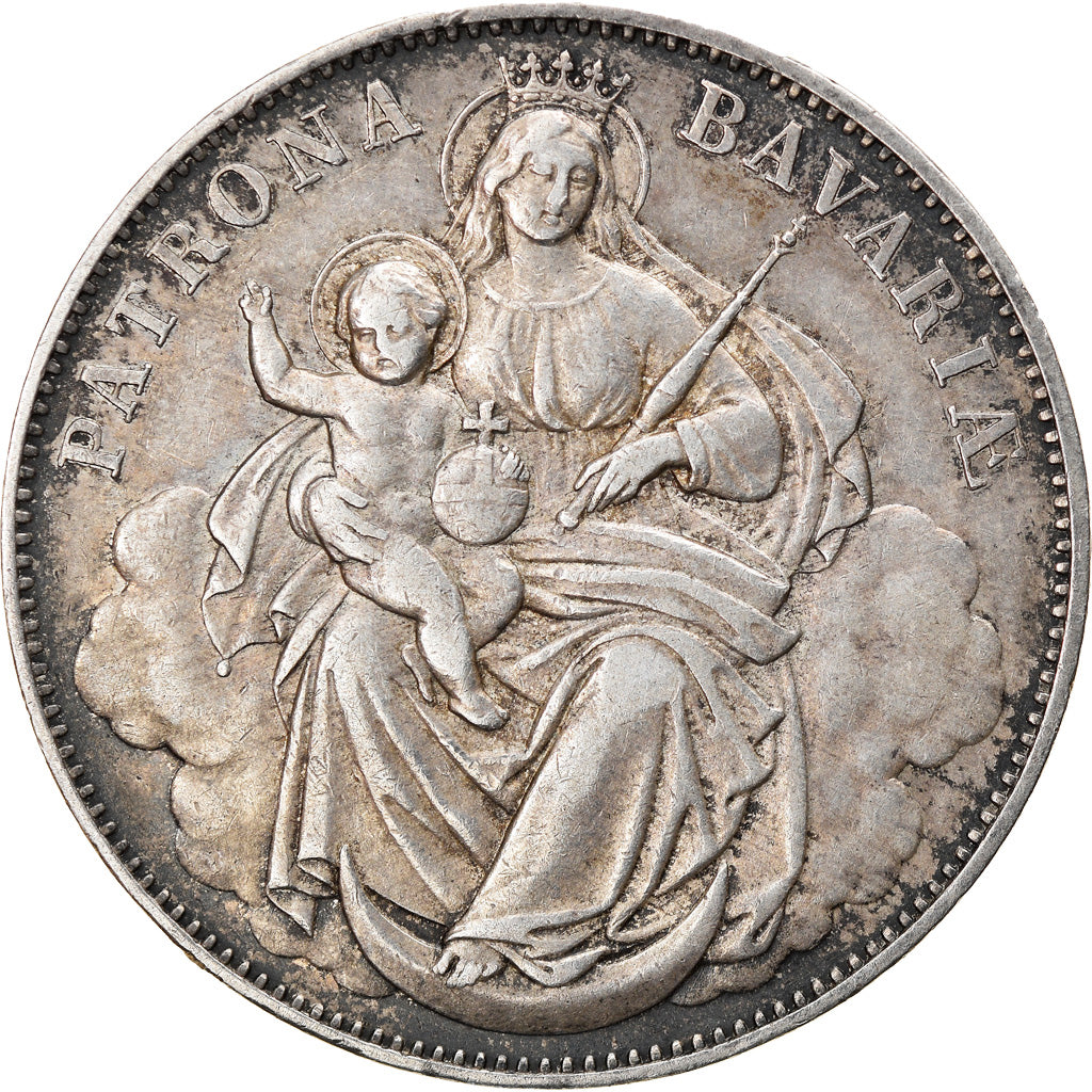 Coin, German States, BAVARIA, Ludwig II, Thaler, 1865, AU(50-53), Silver, KM:877