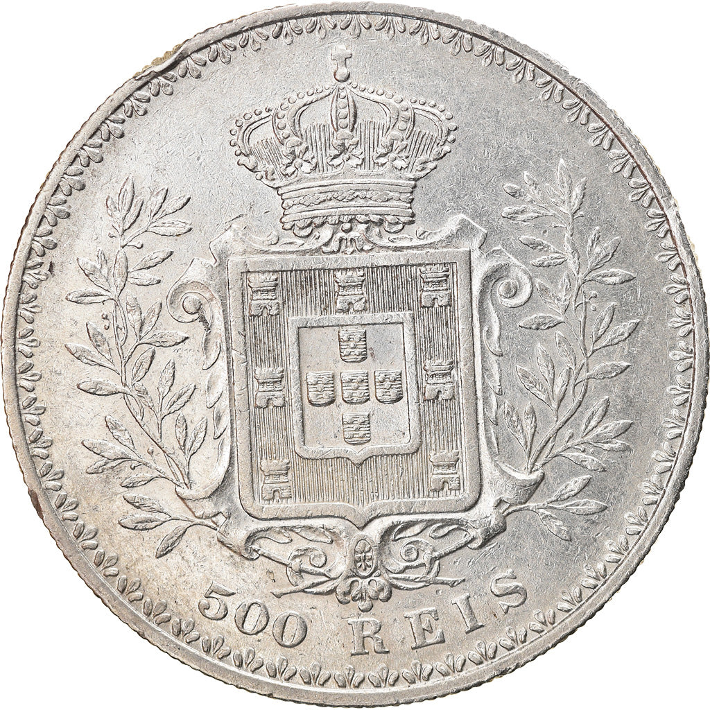 Coin, Portugal, Carlos I, 500 Reis, 1896, EF(40-45), Silver, KM:535