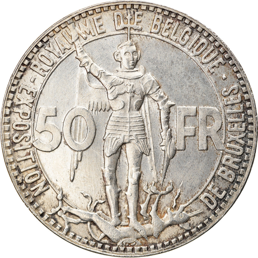 Coin, Belgium, 50 Francs, 50 Frank, 1935, AU(55-58), Silver, KM:106.1