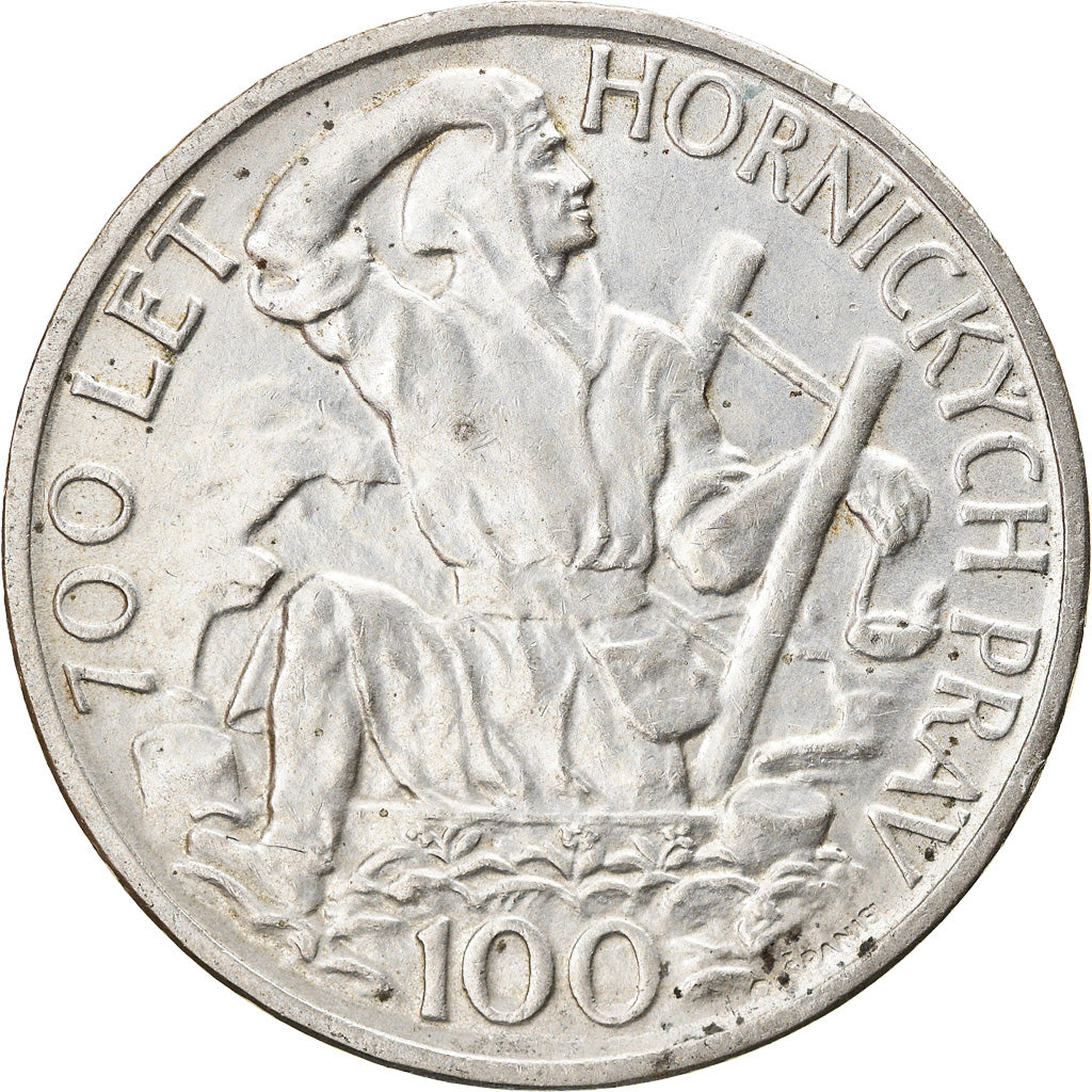 Coin, Czechoslovakia, 100 Korun, 1949, AU(55-58), Silver, KM:29