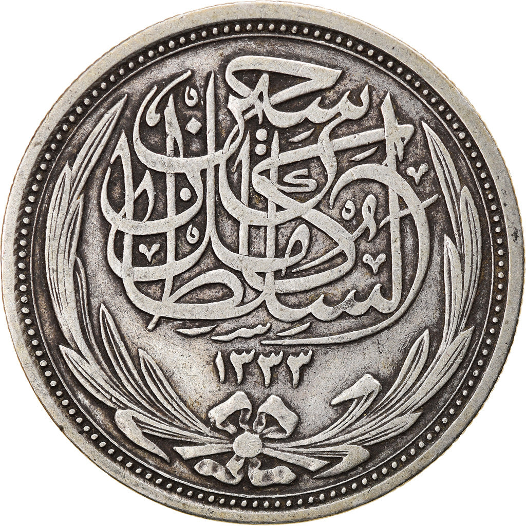 Coin, Egypt, Hussein Kamil, 10 Piastres, 1917/AH1335, EF(40-45), Silver, KM:320