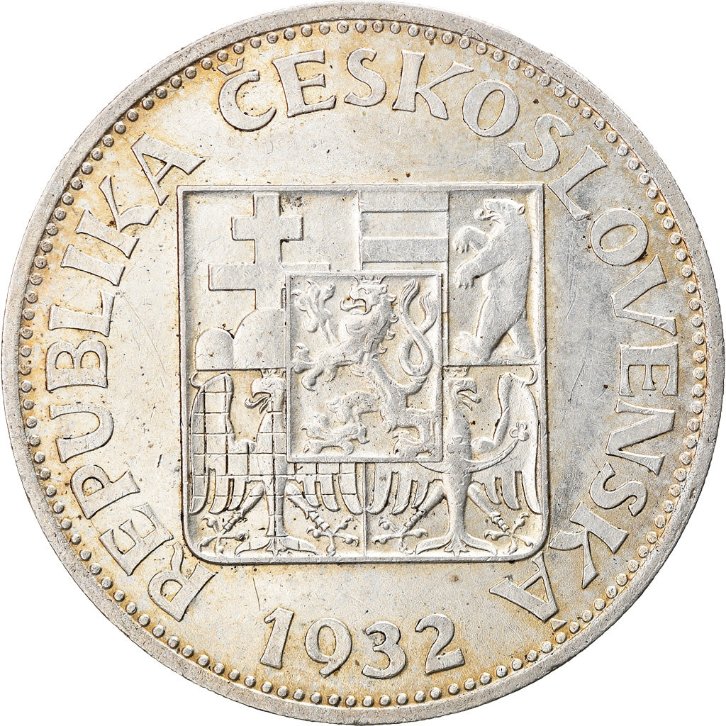 Coin, Czechoslovakia, 10 Korun, 1932, AU(55-58), Silver, KM:15
