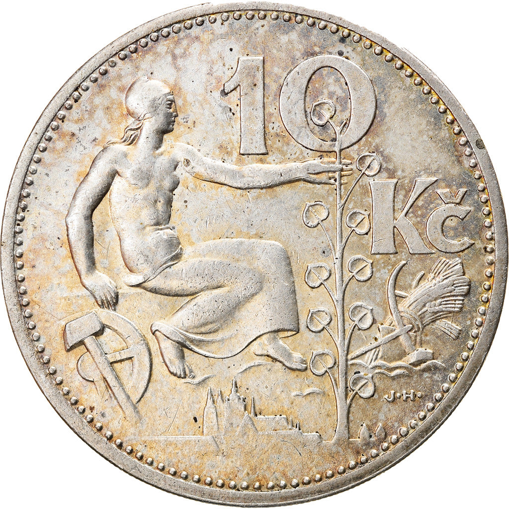 Coin, Czechoslovakia, 10 Korun, 1932, AU(55-58), Silver, KM:15