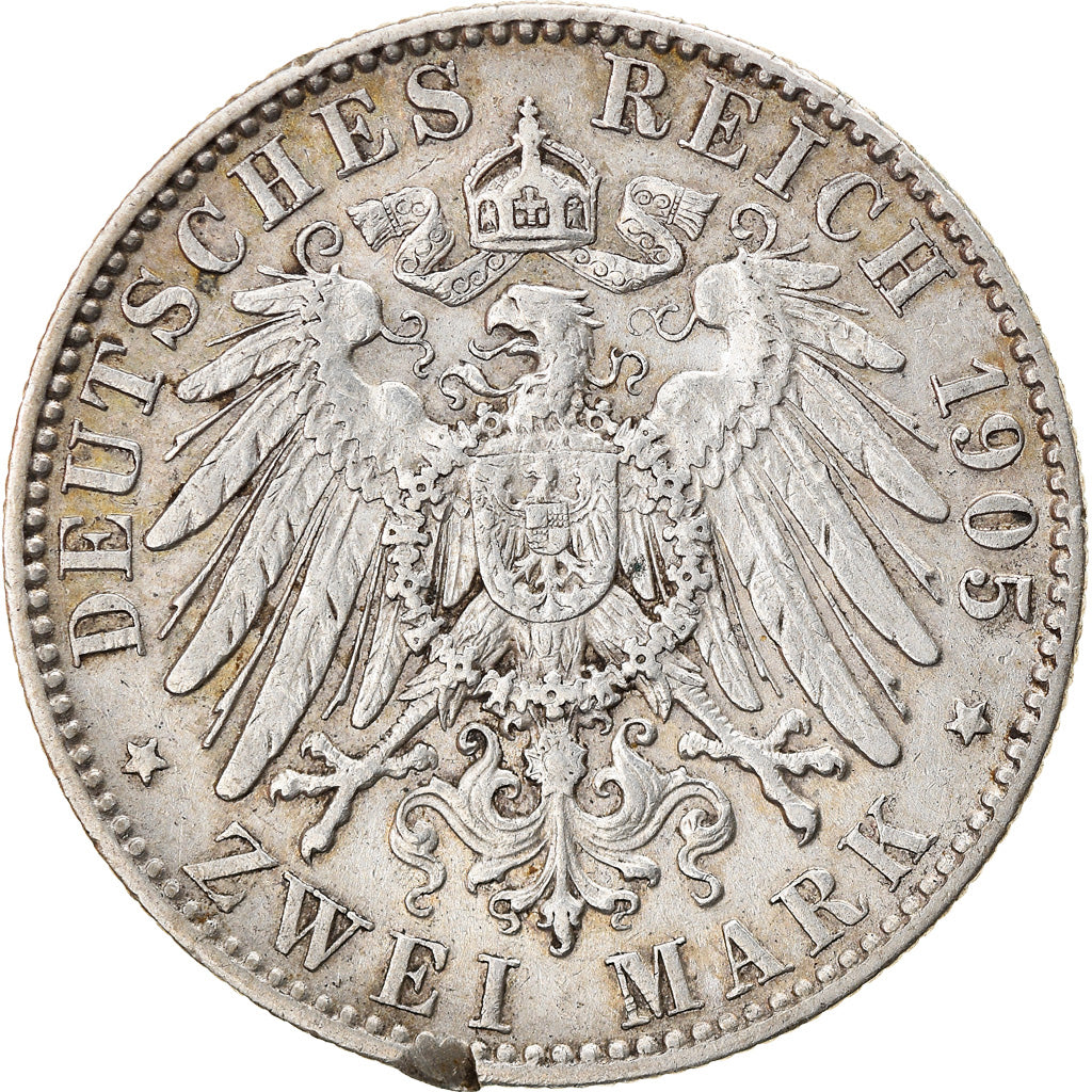 Moneda, Estados alemanes, SAXONY-ALBERTINE, Friedrich August III, 2 Mark, 1905