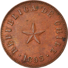 Coin, Chile, 1/2 Centavo, 1853, AU(50-53), Copper, KM:126