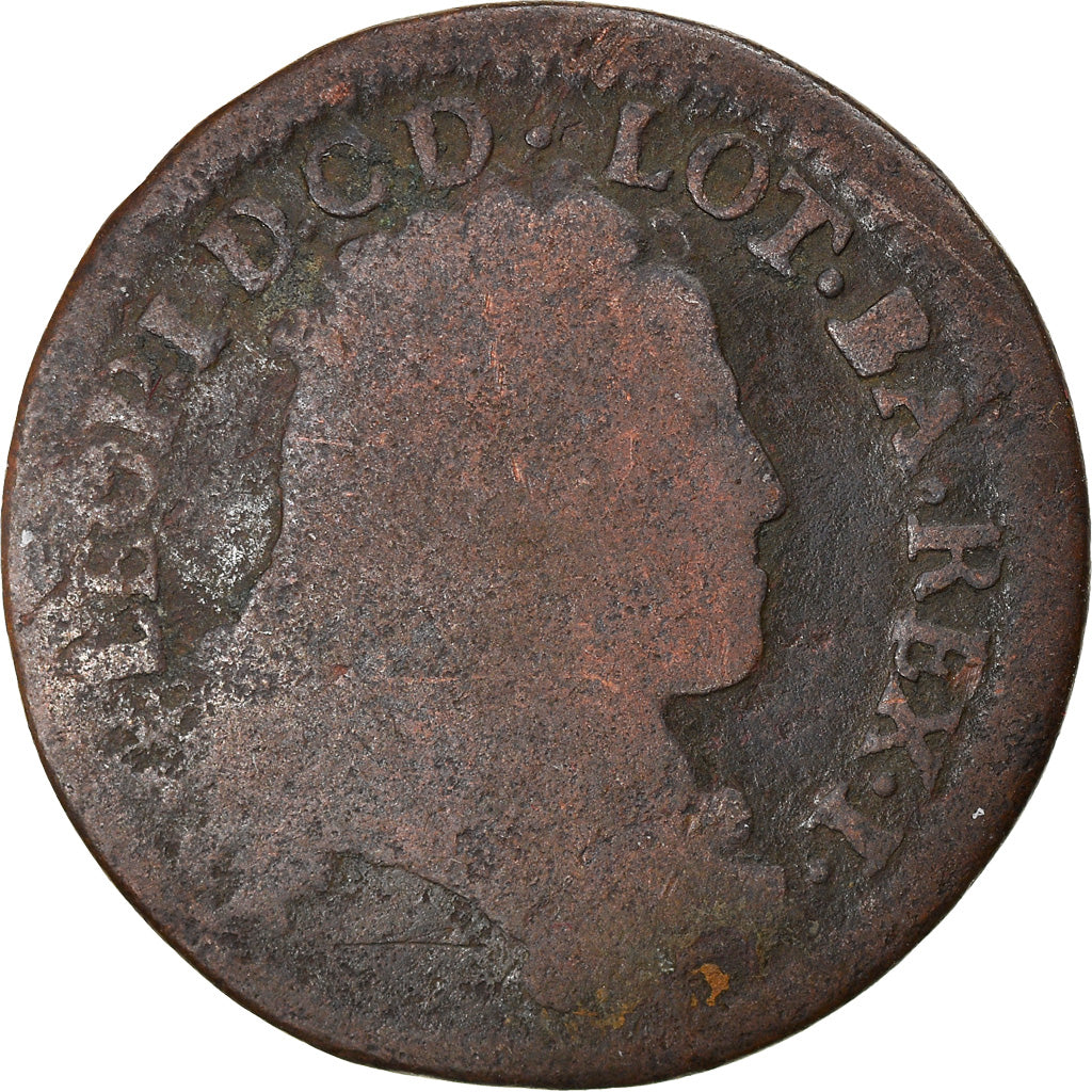 Moneta, Francia, LORRAINE, Leopold I, Liard, 1706, Nancy, B+, Rame, Boudeau:1594