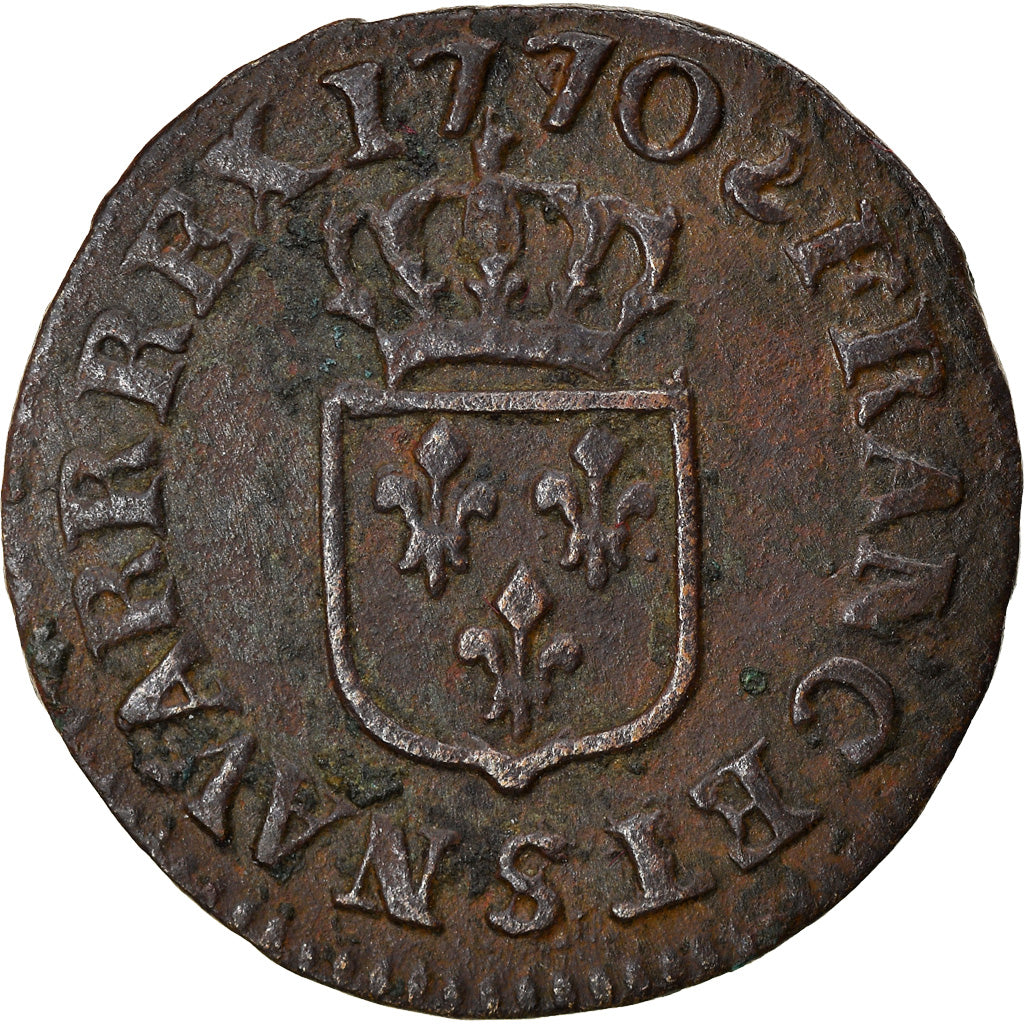 Monnaie, France, Louis XV, Liard, 1770, Reims, TB+, Cuivre, Gadoury:272