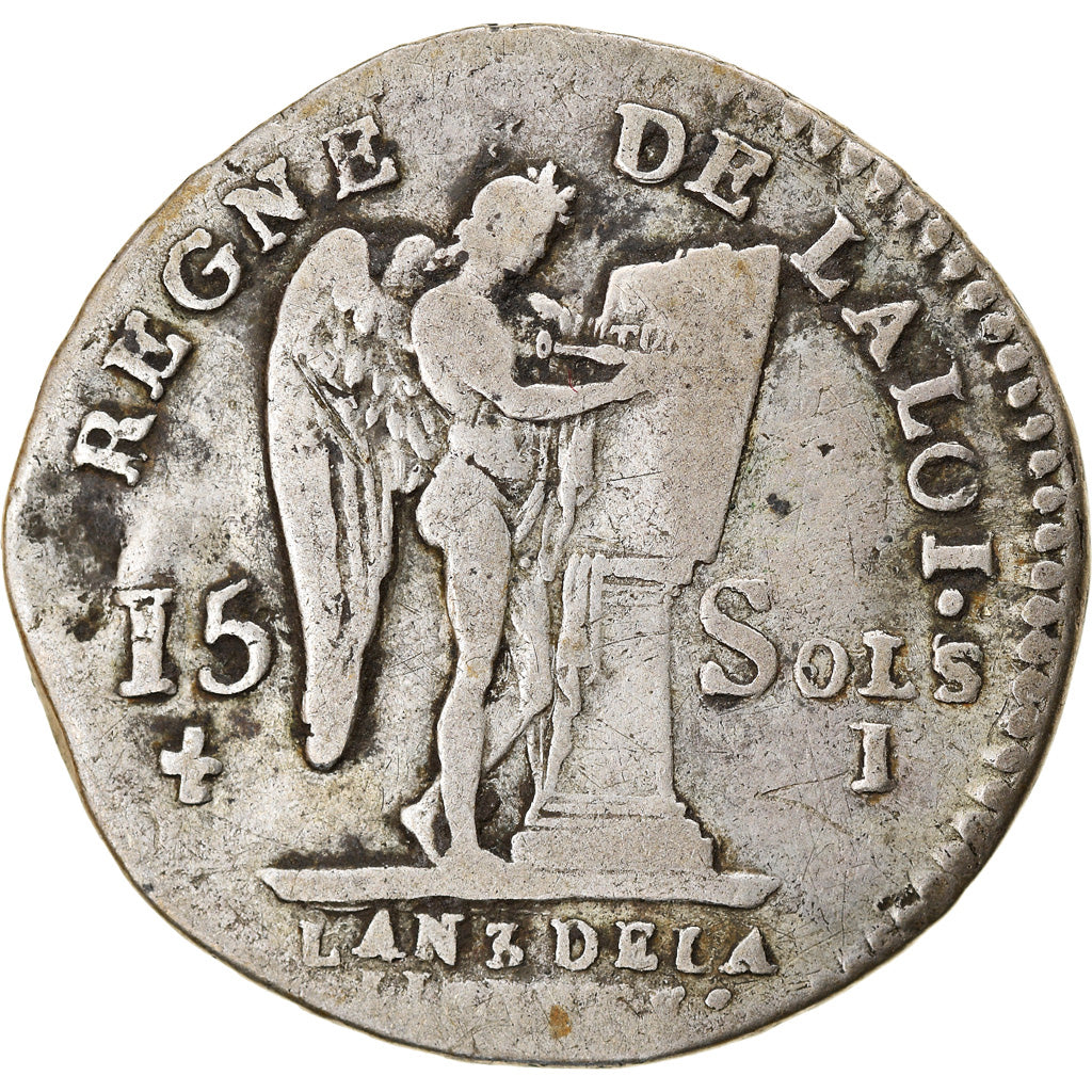 Munten, Frankrijk, Louis XVI, 15 Sols, 1791, Limoges, FR, Zilver, KM:604.5