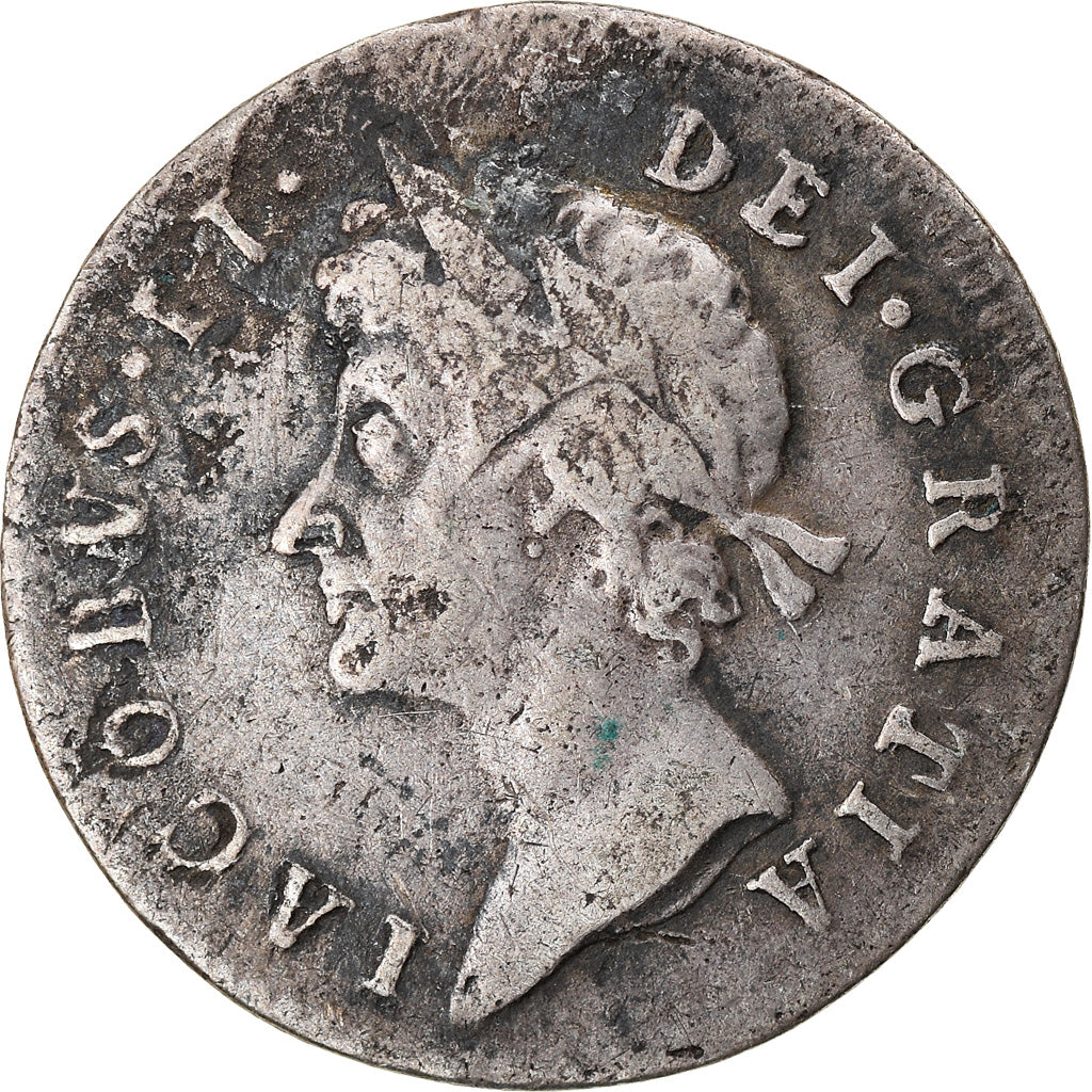 Coin, Great Britain, James II, 3 Pence, 1687, VF(30-35), Silver, KM:450