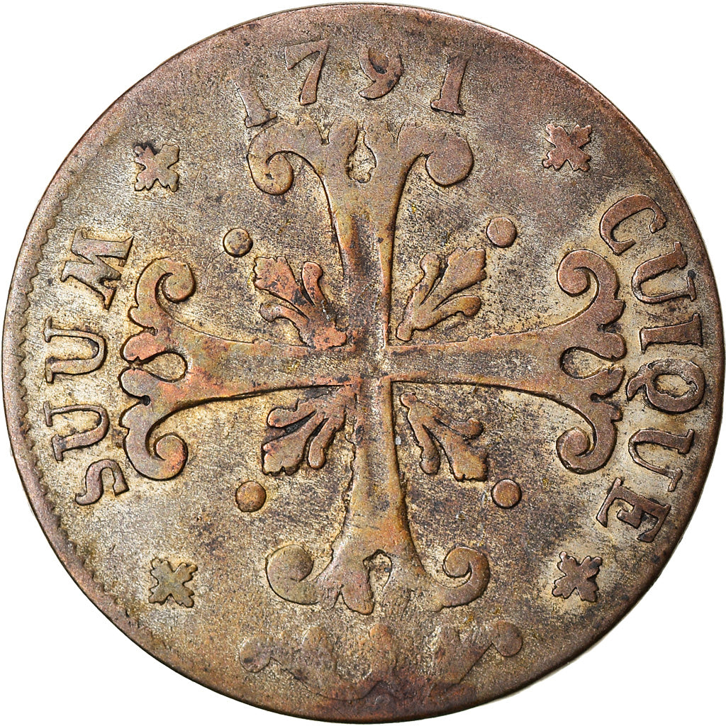 Coin, SWISS CANTONS, NEUCHATEL, 1/2 Batzen, 1791, Neuenburg, EF(40-45), Billon