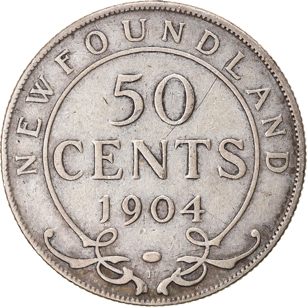 Monnaie, NEWFOUNDLAND, 50 Cents, 1904, TB, Argent, KM:11