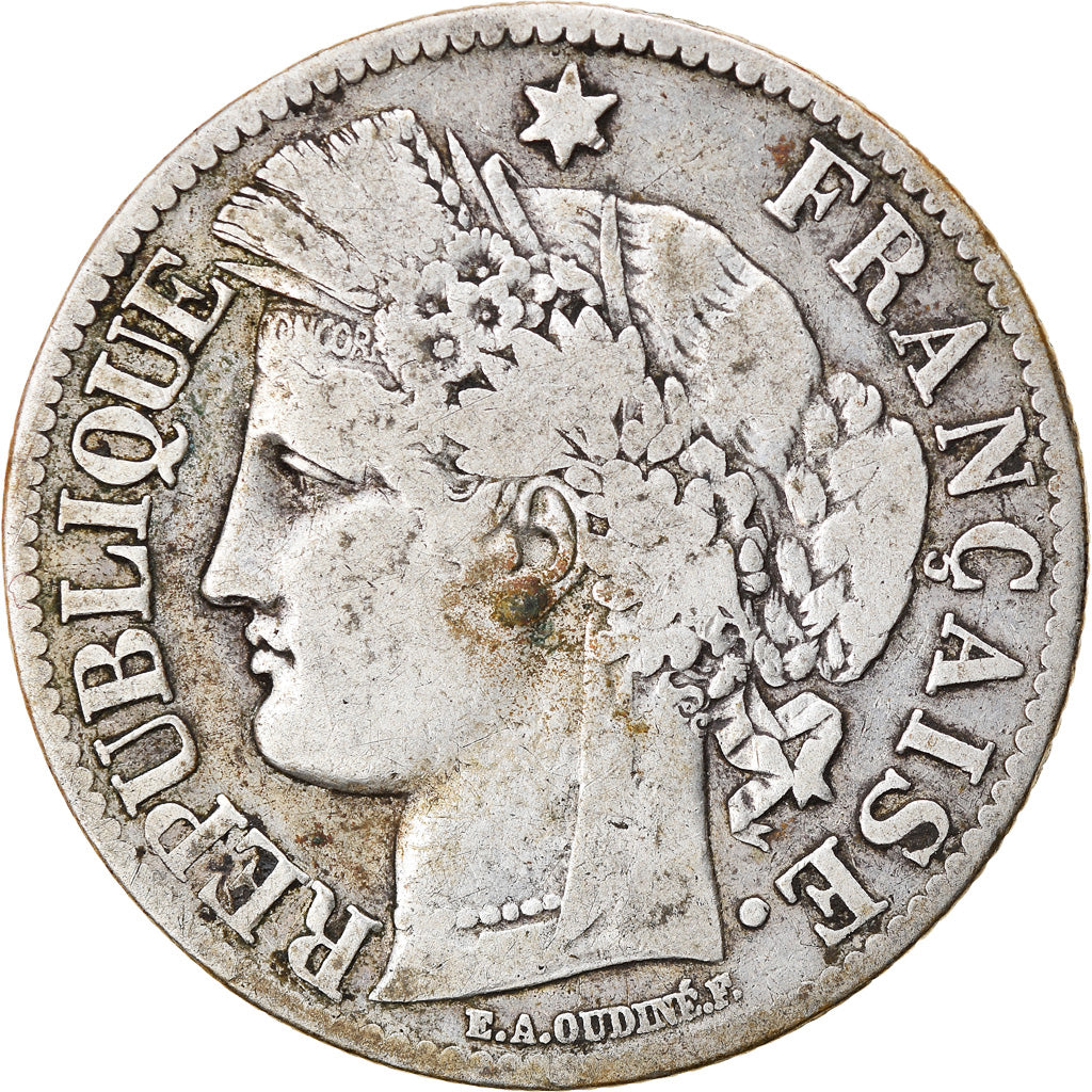 Coin, France, Cérès, 2 Francs, 1873, Paris, VF(20-25), Silver, KM:817.1