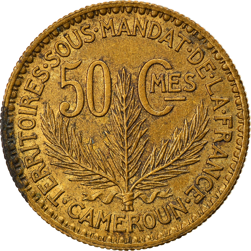 Coin, Cameroon, 50 Centimes, 1925, Paris, AU(50-53), Aluminum-Bronze, KM:1