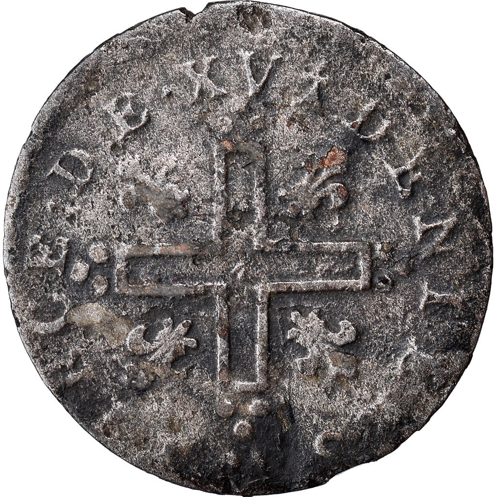 Moneta, Francja, Louis XV, 15 Deniers, 1712, Metz, VF(20-25), Bilon, Gadoury:95