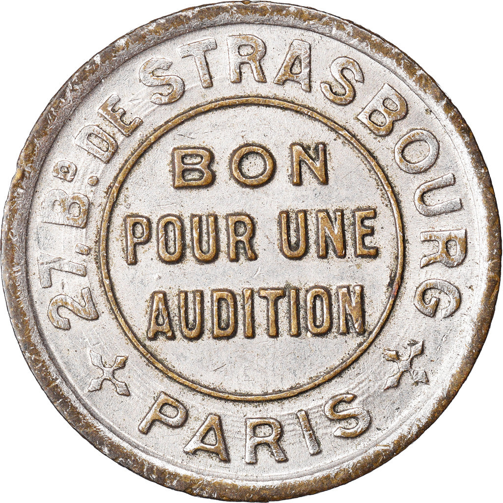 France, Jeton, Paris, Palace Chansons, Bon pour une Audition, TTB+, Laiton