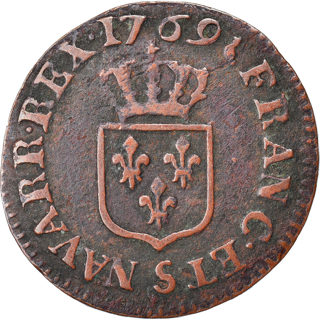 Coin, France, Louis XV, Liard, 1769, Reims, VF(20-25), Copper, KM:543.9