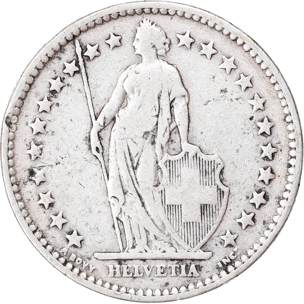 Moneta, Svizzera, 2 Francs, 1901, Bern, MB+, Argento, KM:21