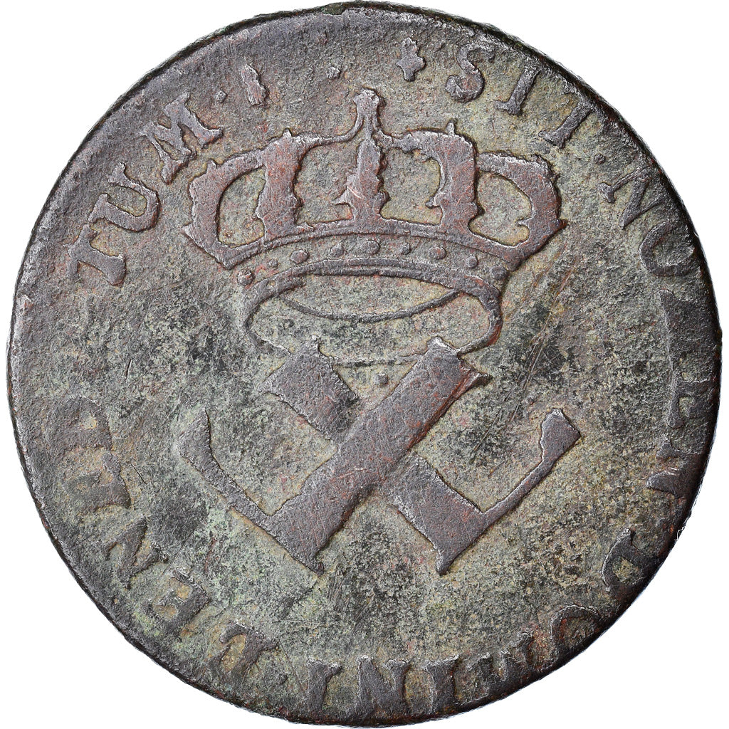 Monnaie, Colonies françaises, 9 Deniers, 1722, La Rochelle, TB, Cuivre