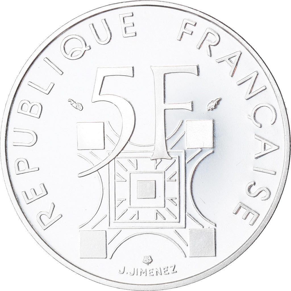 Coin, France, Tour Eiffel, 5 Francs, 1989, Paris, BE, MS(65-70), Silver