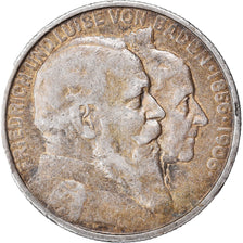 Coin, German States, BADEN, Friedrich I, 2 Mark, 1906, EF(40-45), Silver, KM:276