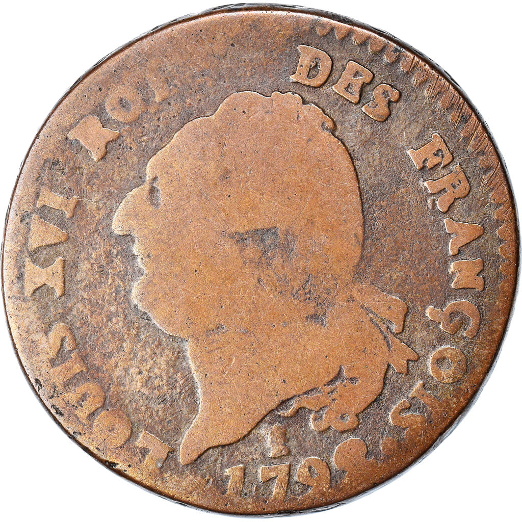 Coin, France, Louis XVI, 30 Sols, 1791, Limoges, Contemporary forgery, F(12-15)