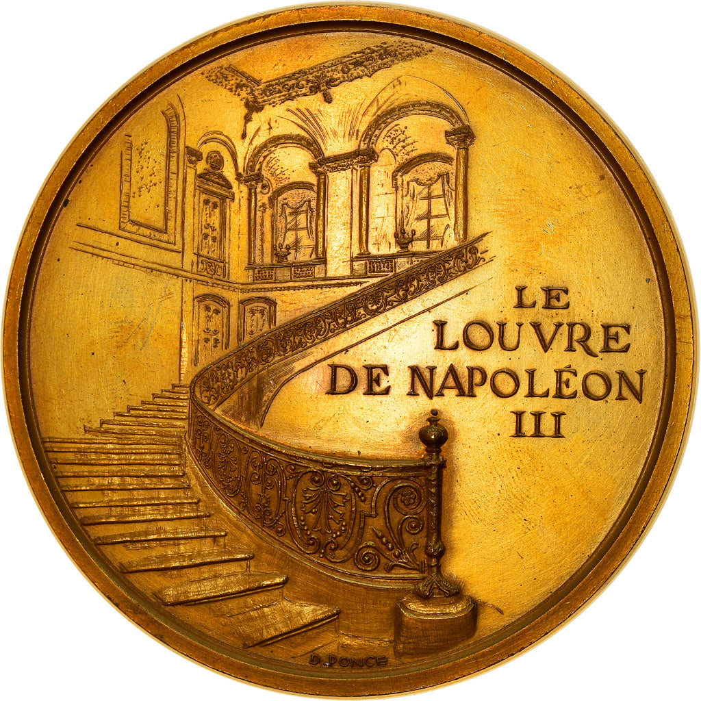 France, Medal, Le Louvre de Napoléon III, Arts & Culture, 1975, Ponce, MS(63)