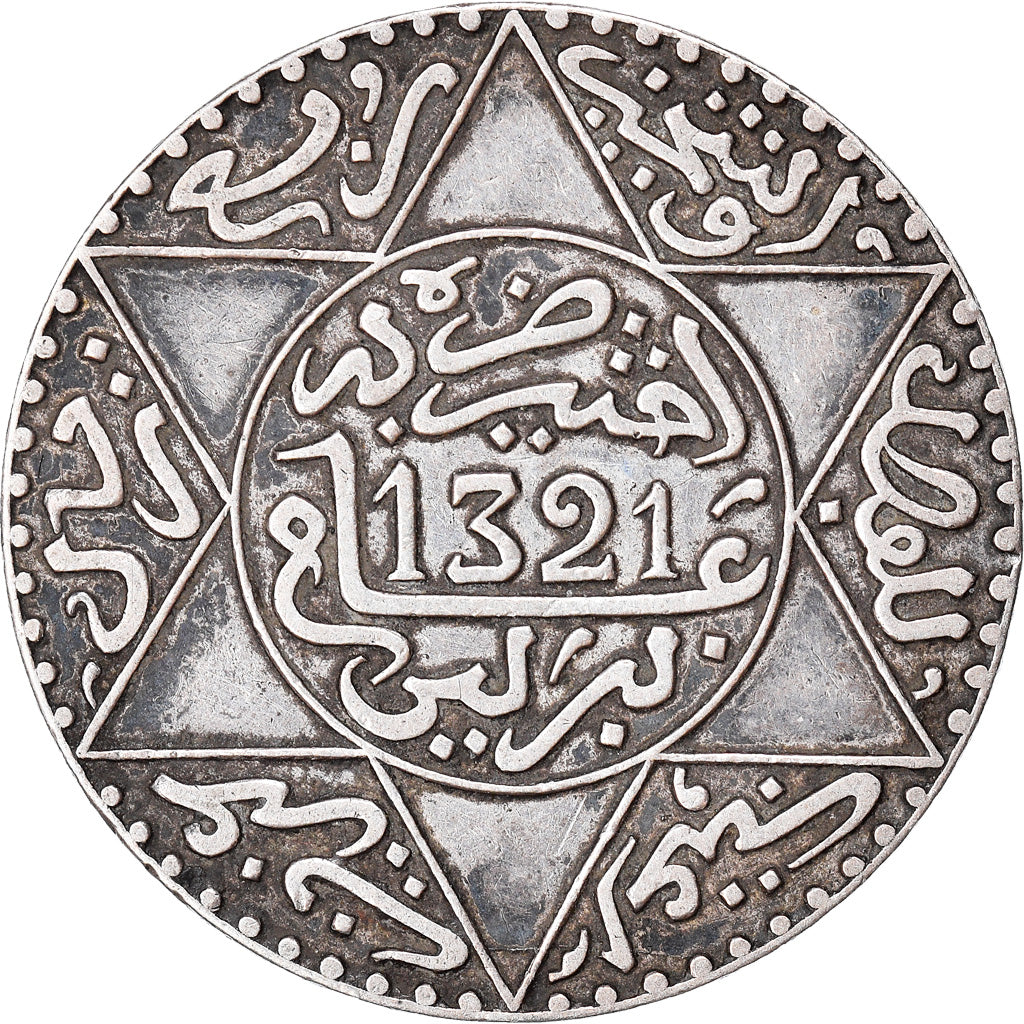 Coin, Morocco, 'Abd al-Aziz, 1/4 Rial, 2-1/2 Dirhams, 1903/AH1321, Berlin