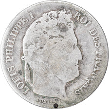 Moneta, Francia, Louis-Philippe, Franc, 1841, Rouen, B+, Argento, KM:748.2