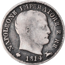 Monnaie, États italiens, KINGDOM OF NAPOLEON, Napoleon I, 5 Soldi, 1814, Milan