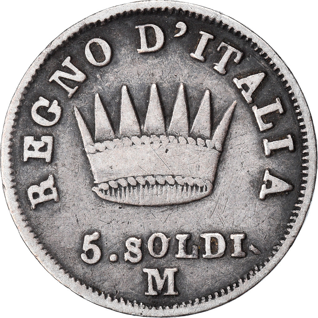 Coin, ITALIAN STATES, KINGDOM OF NAPOLEON, Napoleon I, 5 Soldi, 1814, Milan