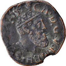 Moneta, Hiszpania niderlandzka, Carlos V, Korte, 1554, VF(20-25), Miedź