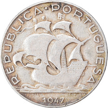 Coin, Portugal, 5 Escudos, 1947, VF(30-35), Silver, KM:581