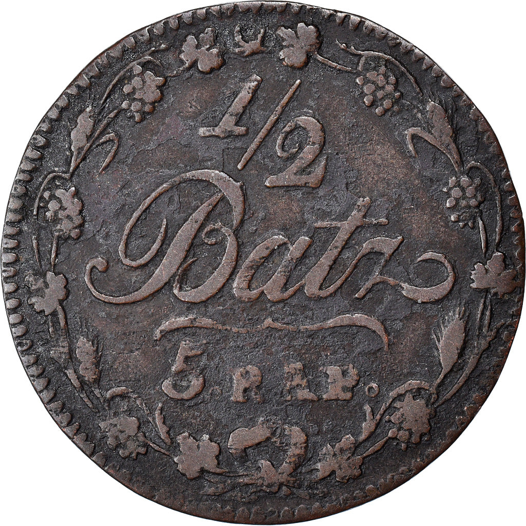 Moneta, CANTONI SVIZZERI, VAUD, 1/2 Batzen-5 Rappen, 1805, MB+, Biglione, KM:6