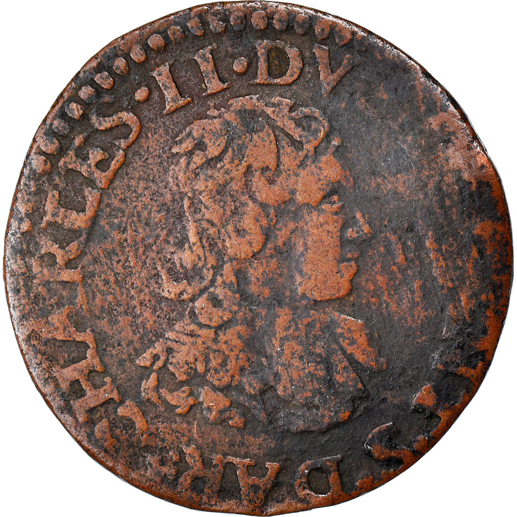Moneta, Francja, Ardennes, Charles II, Double Tournois, 1642, Charleville