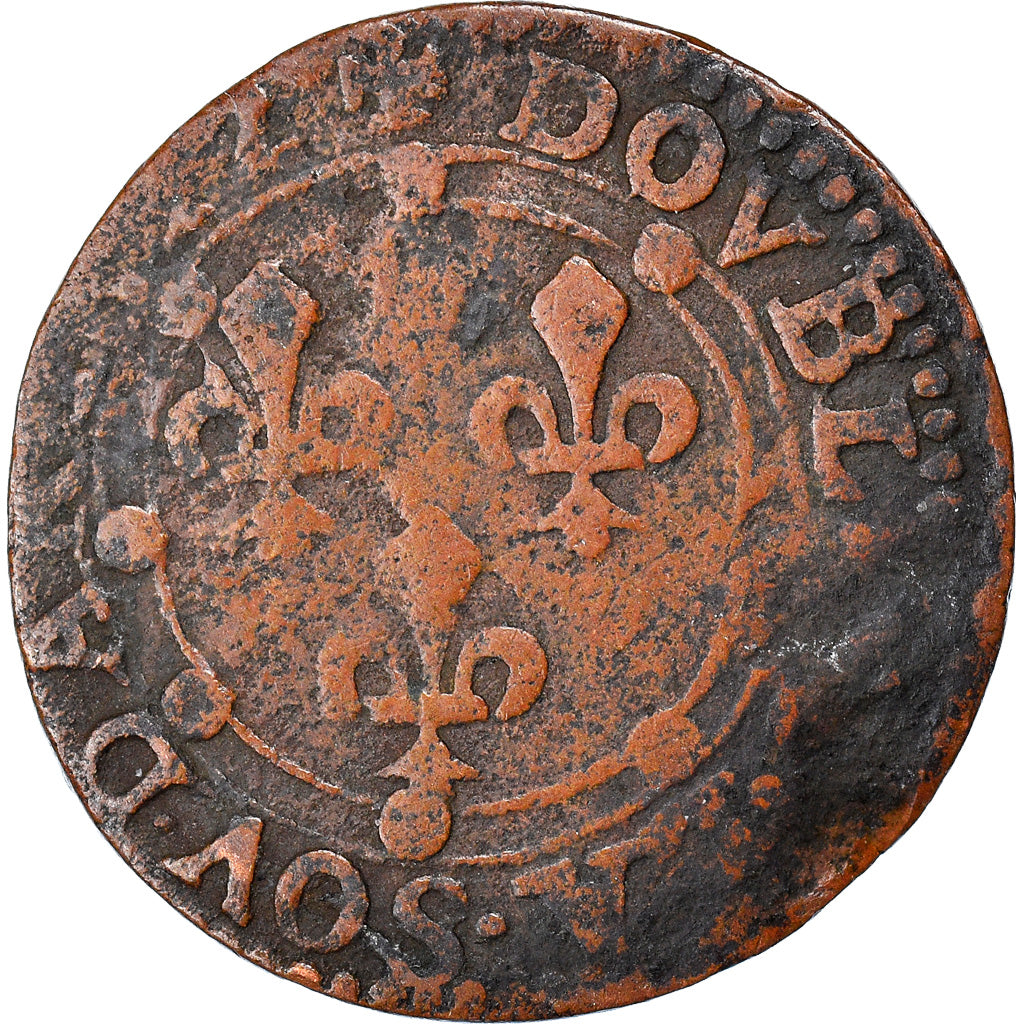 Moneta, Francja, Ardennes, Charles II, Double Tournois, 1642, Charleville