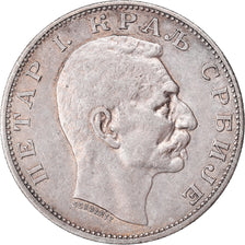 Moneta, Serbia, Peter I, 2 Dinara, 1912, EF(40-45), Srebro, KM:26.1