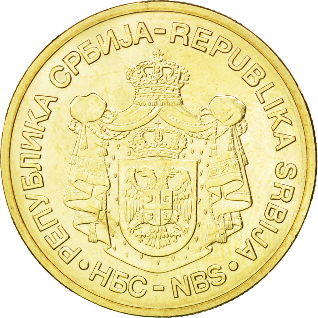 Coin, Serbia, 5 Dinara, 2010, MS(63), Nickel-brass, KM:40