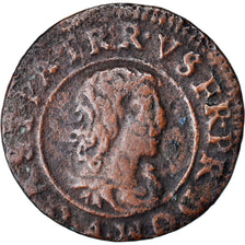 Münze, Frankreich, DOMBES, Gaston d'Orléans, Denier Tournois, 1649, Trévoux