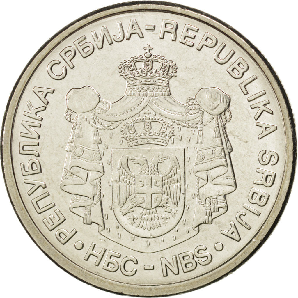 Coin, Serbia, 10 Dinara, 2006, MS(63), Copper-Nickel-Zinc, KM:41