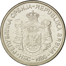 Coin, Serbia, 10 Dinara, 2006, MS(63), Copper-Nickel-Zinc, KM:41