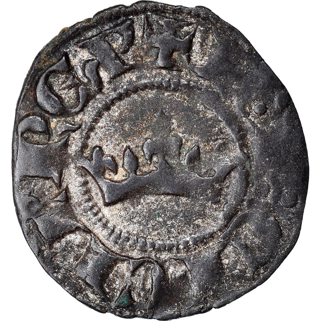 Monnaie, France, Provence, Charles II d'Anjou, Obole coronat, TB+, Billon