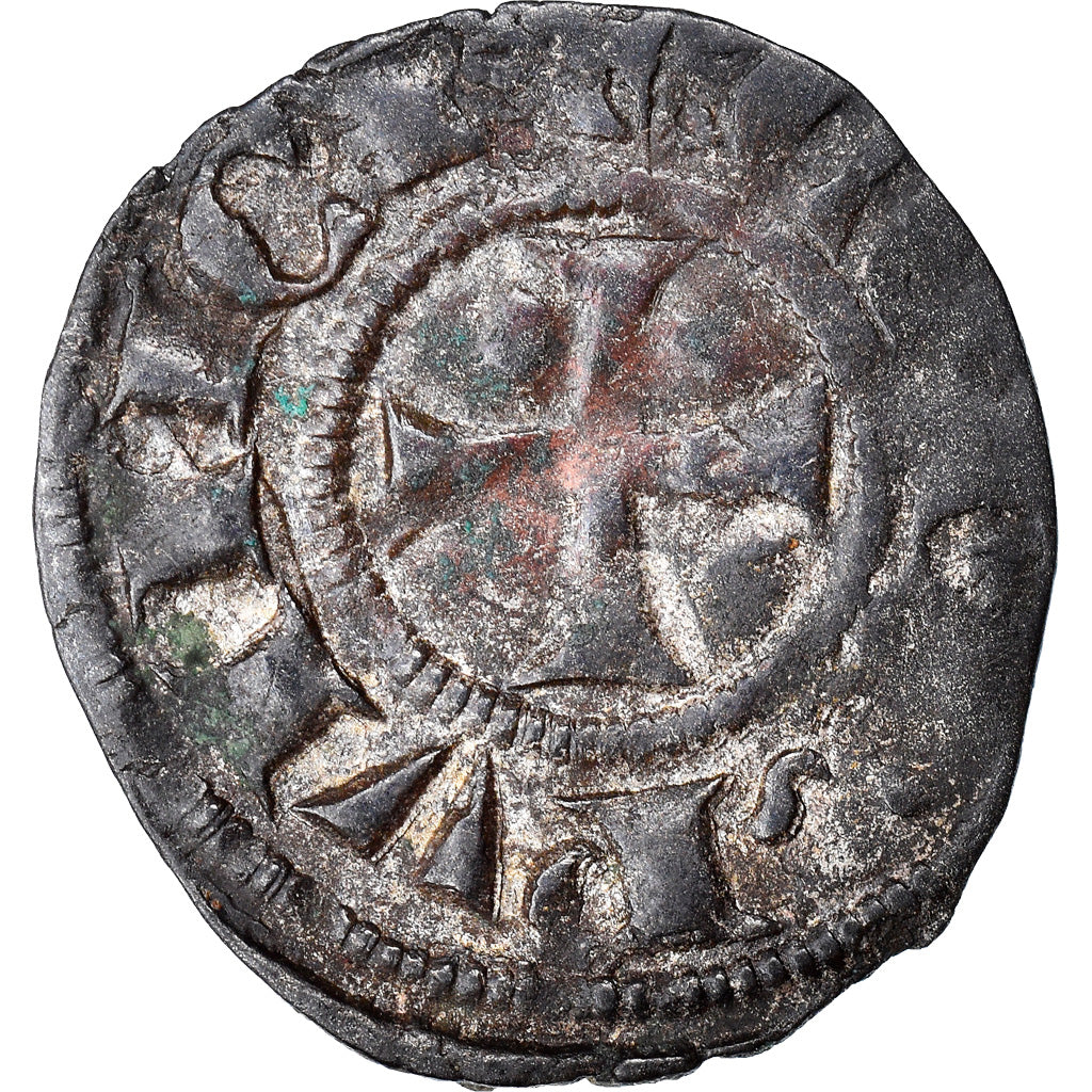 Monnaie, France, Provence, Charles II d'Anjou, Obole coronat, TB+, Billon