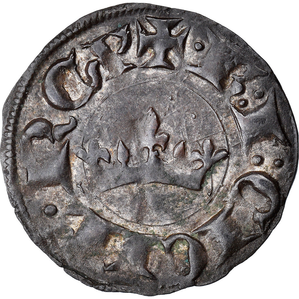 Monnaie, France, Provence, Charles II d'Anjou, Obole coronat, TTB, Billon