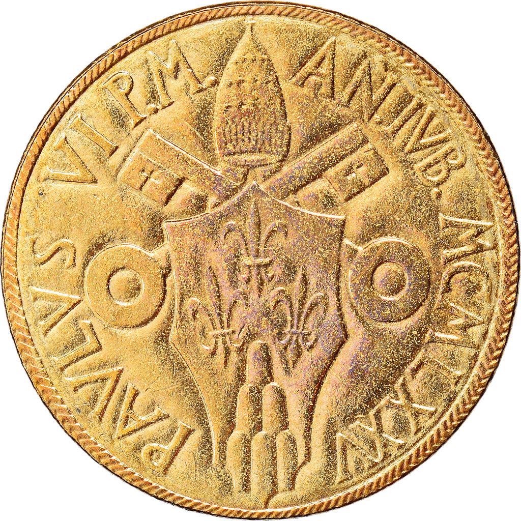 Moneda, CIUDAD DEL VATICANO, Paul VI, 20 Lire, 1975, SC, Aluminio - bronce