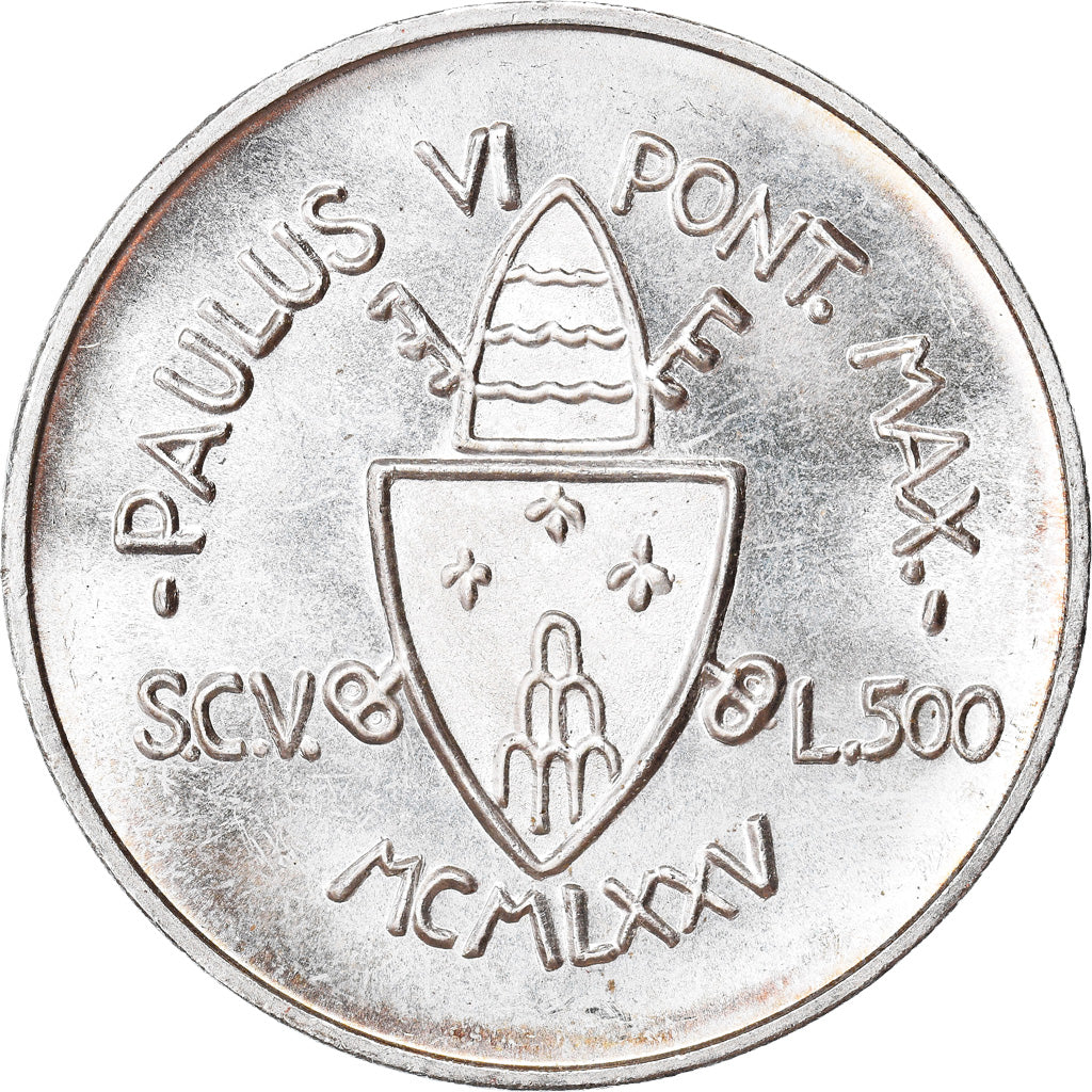 Coin, VATICAN CITY, Paul VI, 500 Lire, 1975, MS(65-70), Silver, KM:131