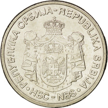 Coin, Serbia, 10 Dinara, 2009, MS(63), Copper-Nickel-Zinc, KM:51