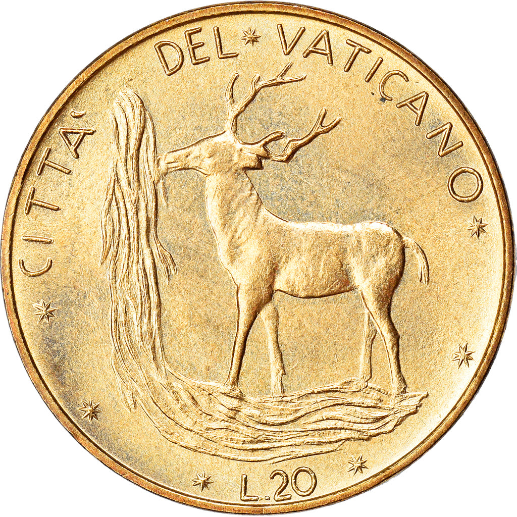 Moneta, CITTÀ DEL VATICANO, Paul VI, 20 Lire, 1972, SPL+, Alluminio-bronzo