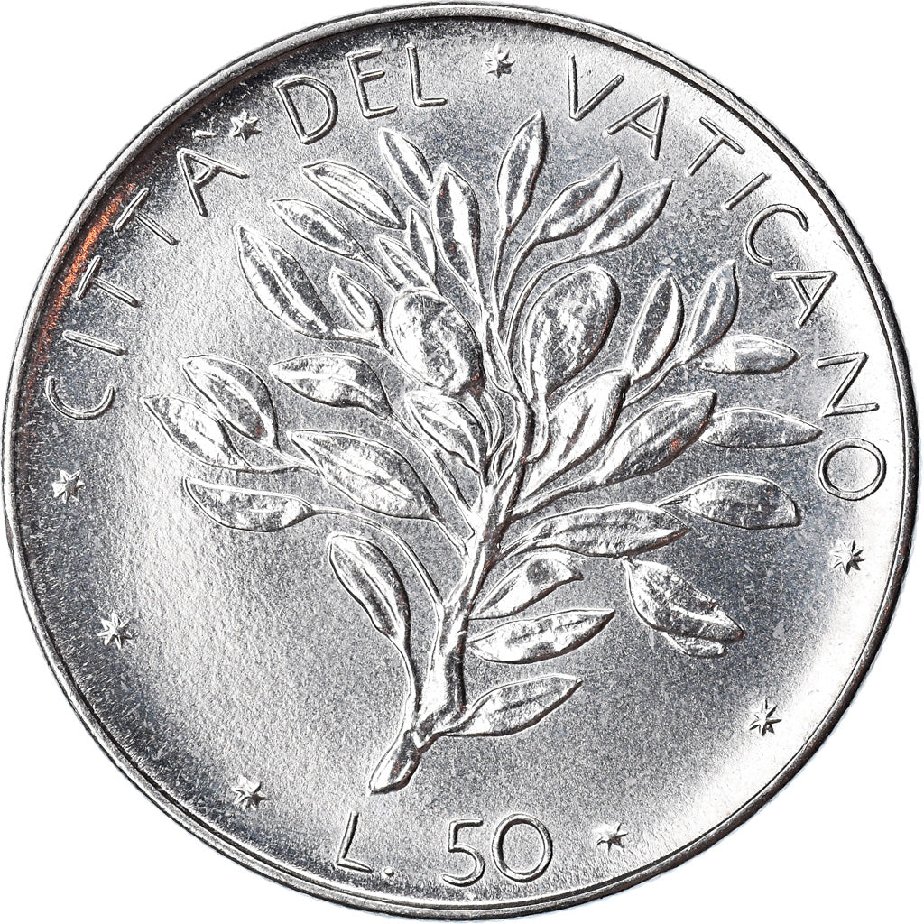 Moneta, CITTÀ DEL VATICANO, Paul VI, 50 Lire, 1972, SPL+, Acciaio inossidabile